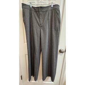 Beautiful By Lawrence Zarian Pants 16 Gray Houndstooth Wide Leg Front Seam